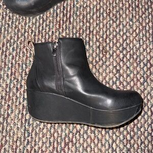 Yellow box platform ankle boots